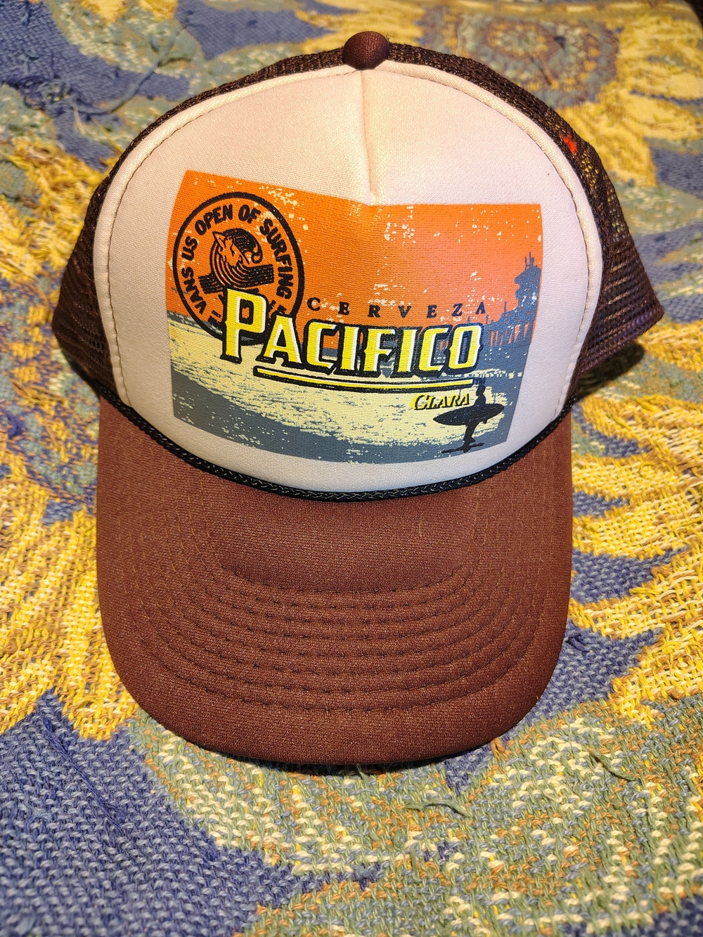 Vans Pacifico Trucker Cap in Brown and Orange
